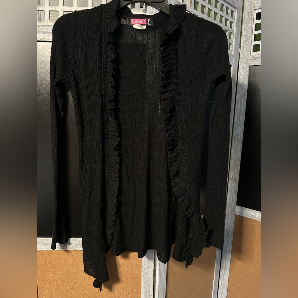 Say What? XS open front cardigan